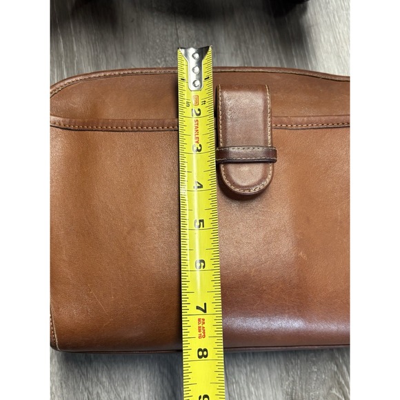 USA VINTAGE COACH SHOULDER CROSSBODY BAG BRASS ZIPPED BROWN LEATHER STRAP ADJUST - Picture 3 of 16